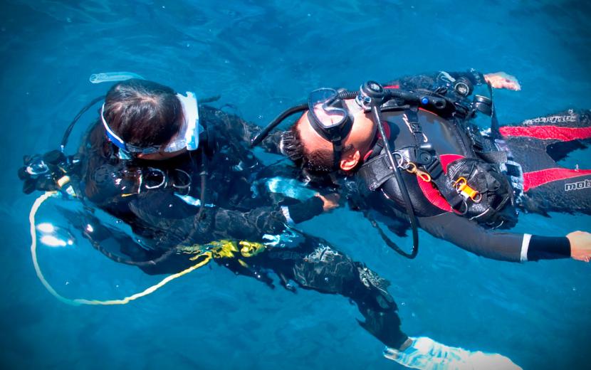 PADI rescue divers in action